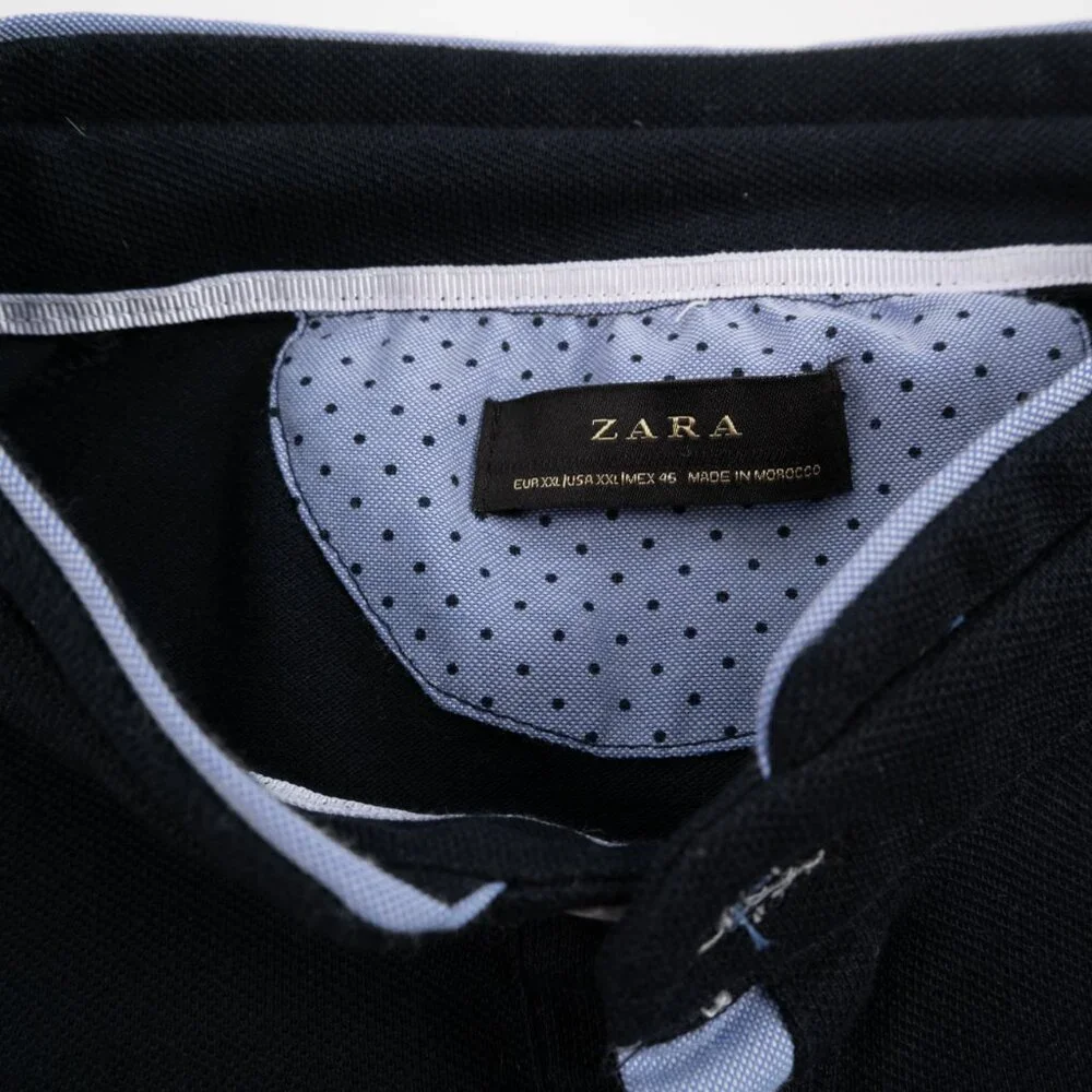 ZARA dark navy mock polo shirt size XXL